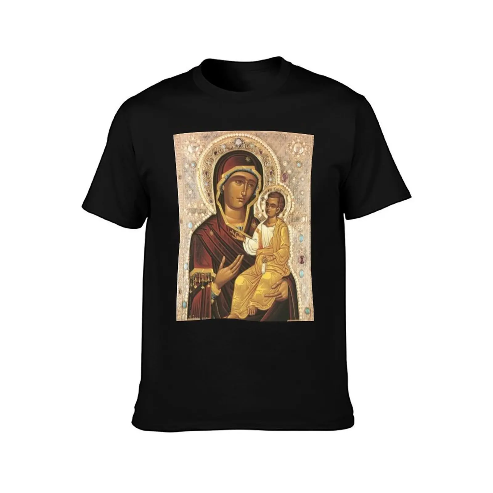 Virgin Mary and Baby Jesus: The Iveron Theotokos T-Shirt shirts graphic Funny t-shirt plain white t shirts men