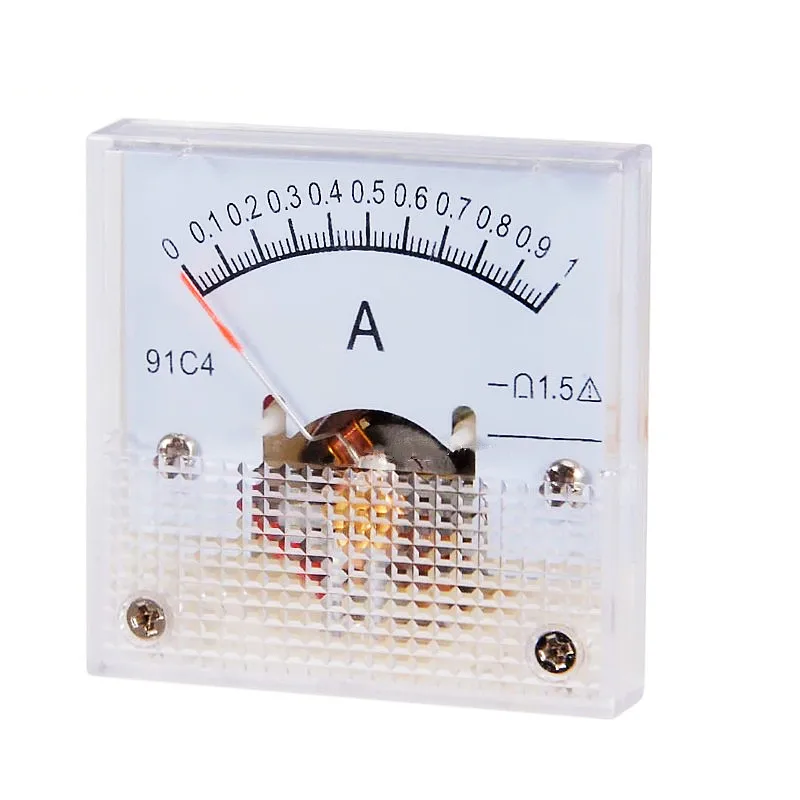 91C4-A Ammeter DC Analog Current Meter 1/2/3/5/10/20/30/50/100/200A Pointer Type