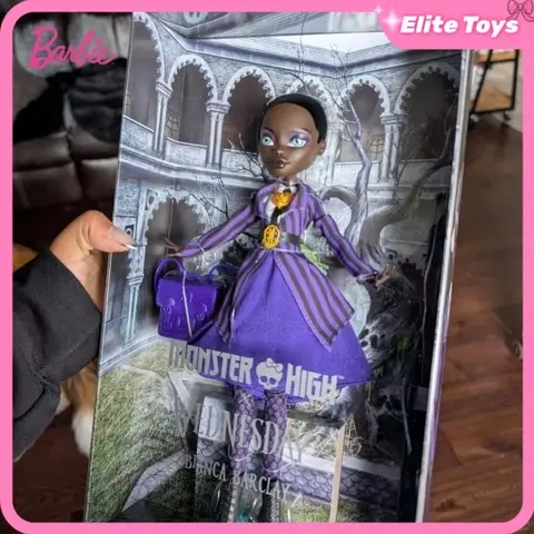 Genuino Barbie Monster High X Mercoledì Serie Bianca Barclay Elegante Lady Mobile Doll Figura da collezione Regalo per ragazze Giocattoli