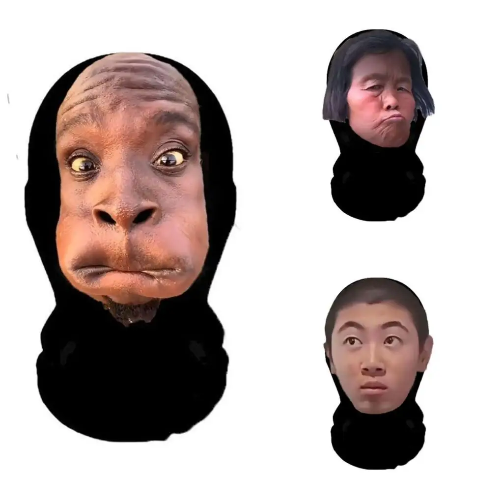 Live-streaming Prop Facial Mask, Celebrity Simulation Funny 3D Imitation Headgear, Essential for Outdoor Cycling mardi gras mask