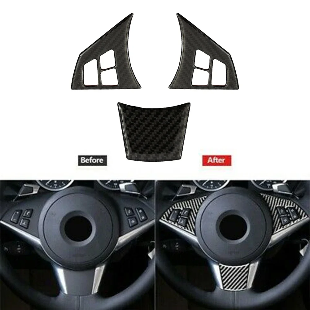 Car Steering Wheel Decoration Cover Trim Steering Wheel Interior Mouldings For BMW E60 5/6 Series 630i 635d 630Ci 645Ci 650i