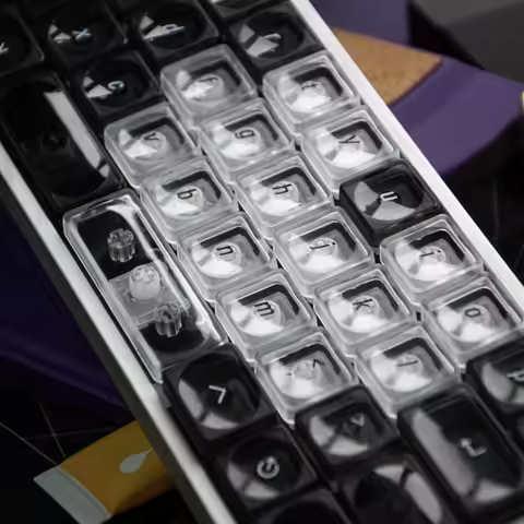 LCK 40S Transparent Low Profile Keycap Set Custom Ultra-thin Keyboard Cap Original Office Gaming KeyCap for Mechanical Keyboard