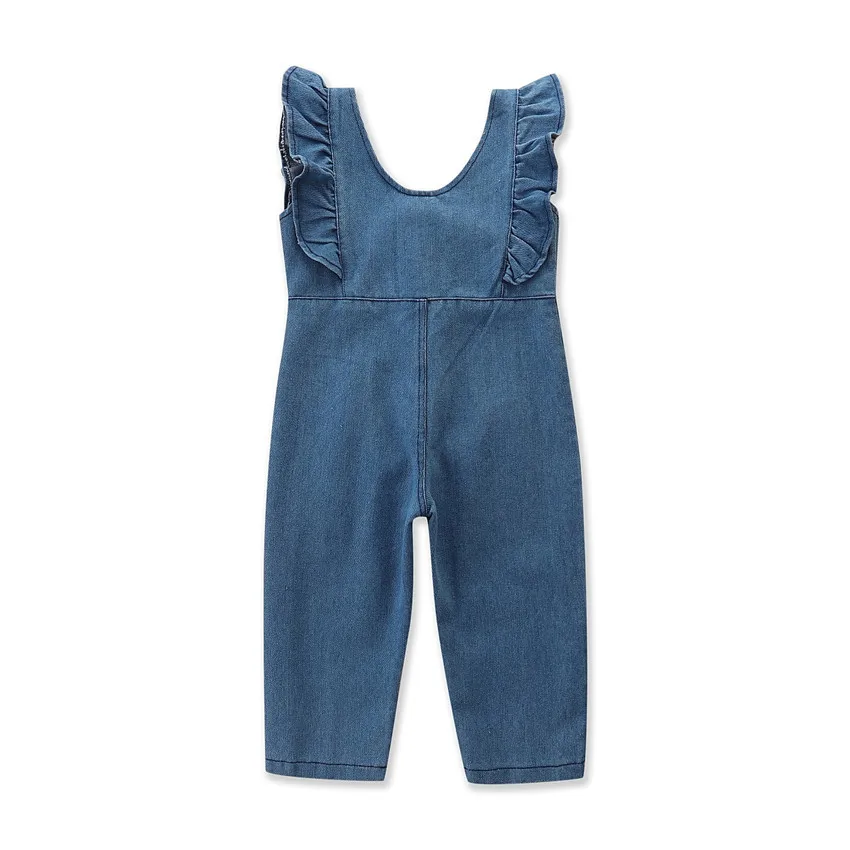 

Summer Outfits Korean Fashion Toddler Girl Clothes Sleeveless Denim Zipper Pants Baby Jeans Romper Boutique Kids Clothing BC2167