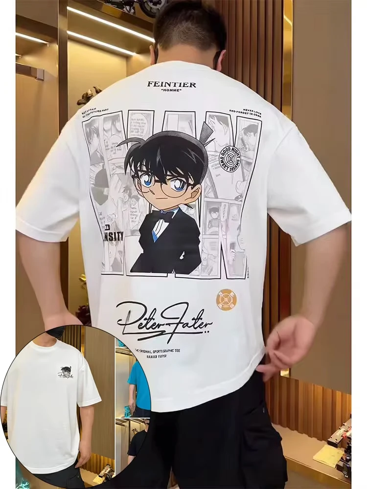 Camiseta de algodón Detective Conan Case Closed 2026 para hombre y mujer, camiseta de manga corta Conan Edogawa Shinichi Kudo, camiseta de verano para niños y niñas