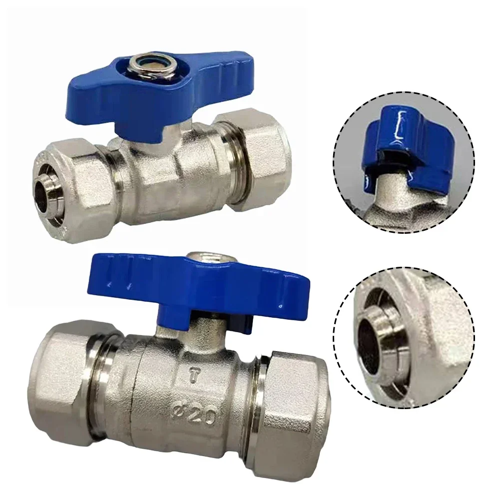 

1pc Pipe Ball Valve Switch 4/6 Points Solar Water Heater Water Pipe Copper Valve Double-locked Solar Valve