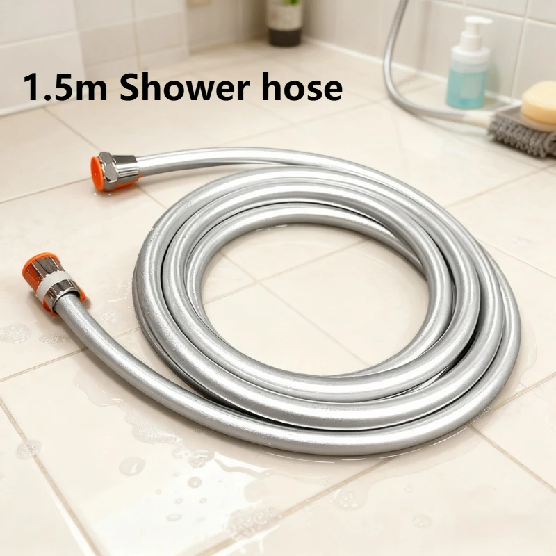 

1.5M Plumbing Hoses Flexible Shower Hose High Pressure Shower Tube for Bathroom Shower Head Plumbing Anti Winding Shower Pipe