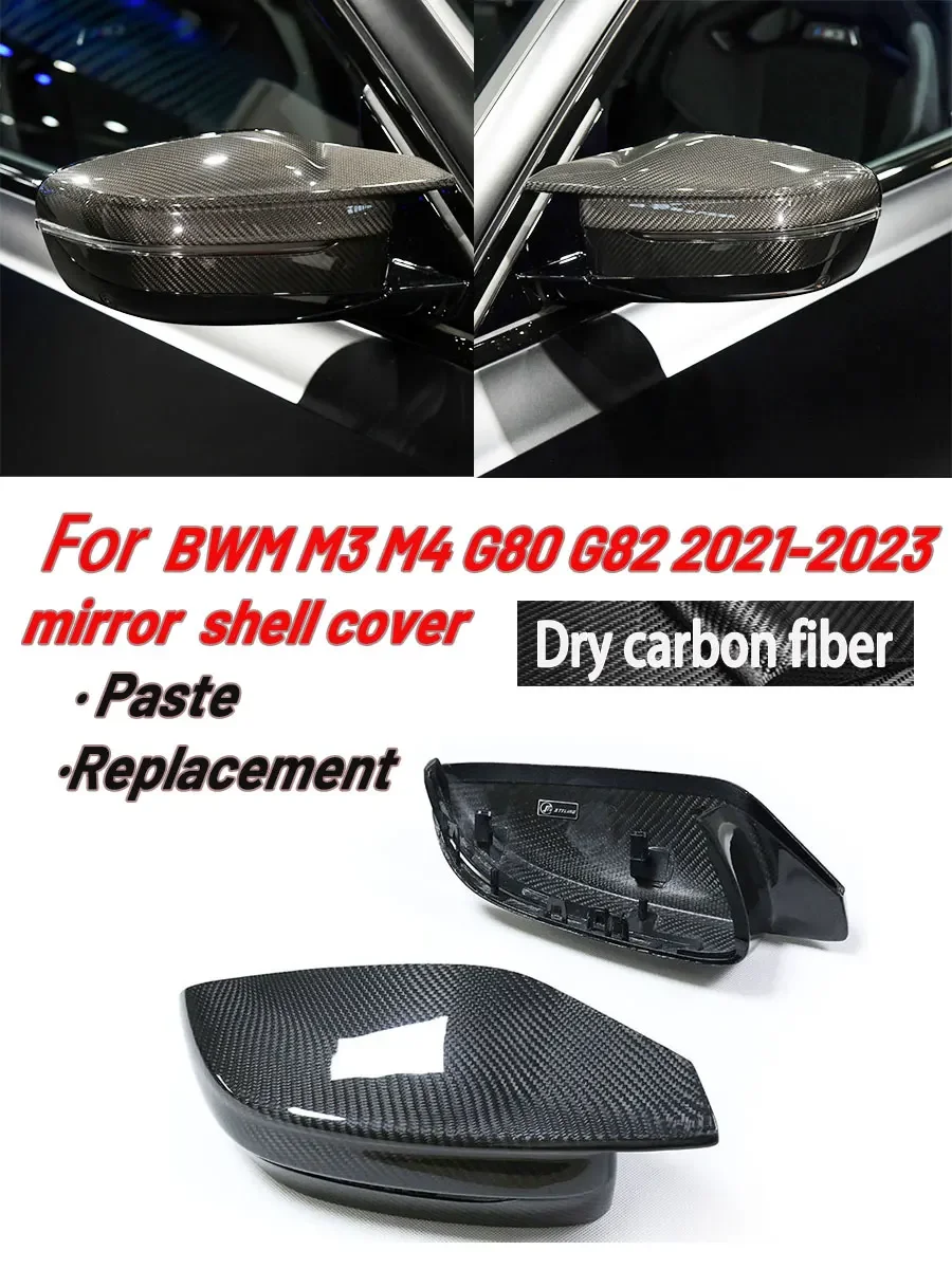 

For Left-hand Drive and RHD BMW G80/G82/G83 New M3 M4 Real Dry Carbon Fiber Replacement Rearview Mirror Housing Suitable