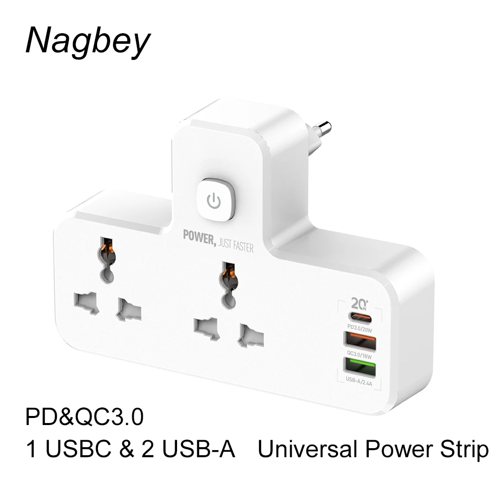 Typ C uniwersalna moc taśmy z szybkie ładowanie USB 3.0 z ściemniania wskaźnik LED UK ue usa rozszerzenie gniazdo