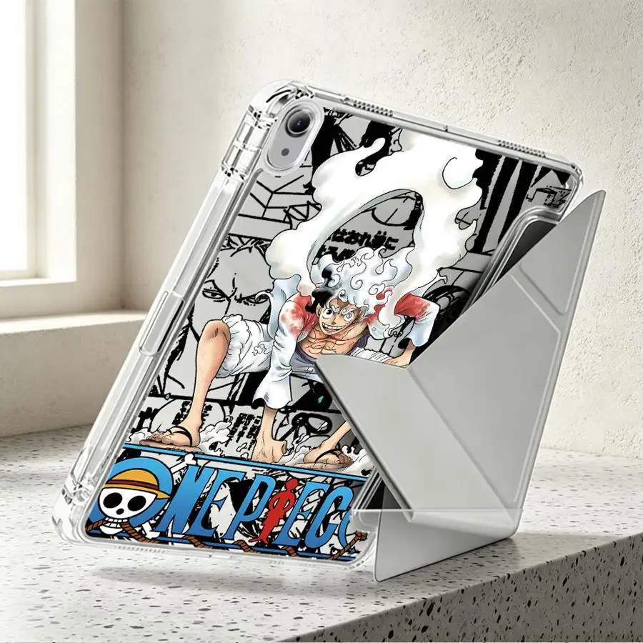 O-One Piece Luffy 5 Gear Tablet Case For Samsung Galaxy Tab S10 Lite A9 Plus A11 S7 FE S8 S9 Plus A8 With Pen Slot Cover