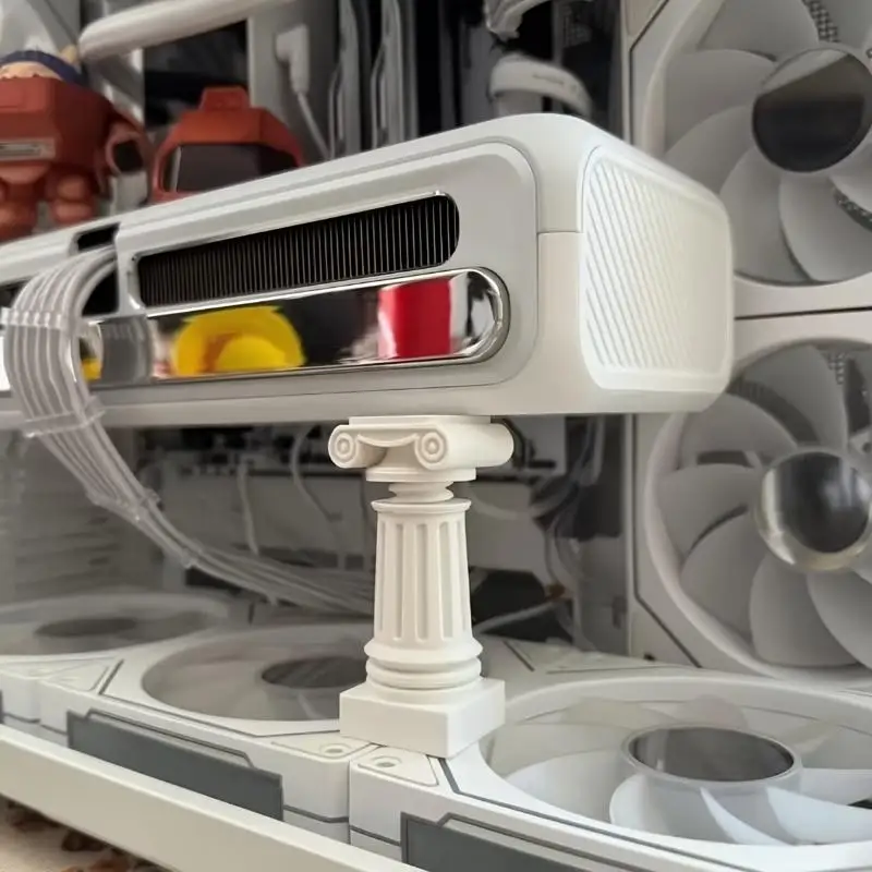 @*3D Printed Roman Column GPU Support Stand Anti-Drop Adjustable Height Durable Holder for Custom Gaming Desktop Builds