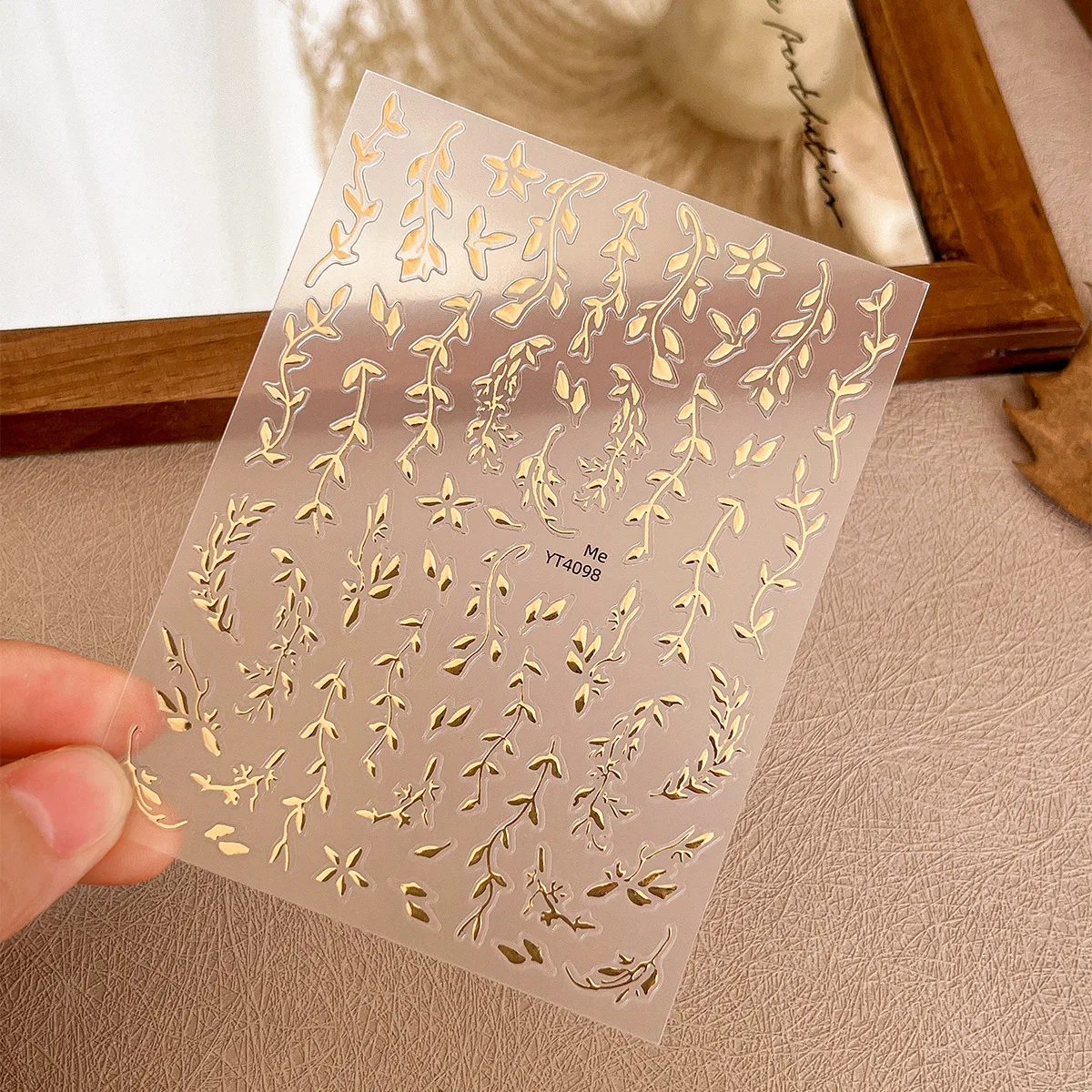 Silver Leaf Nail Stickers Lace for Nails Art 3d Nail Flower Sticker Sticky Tabs Nails Decoration Nailart French Manicure Set
