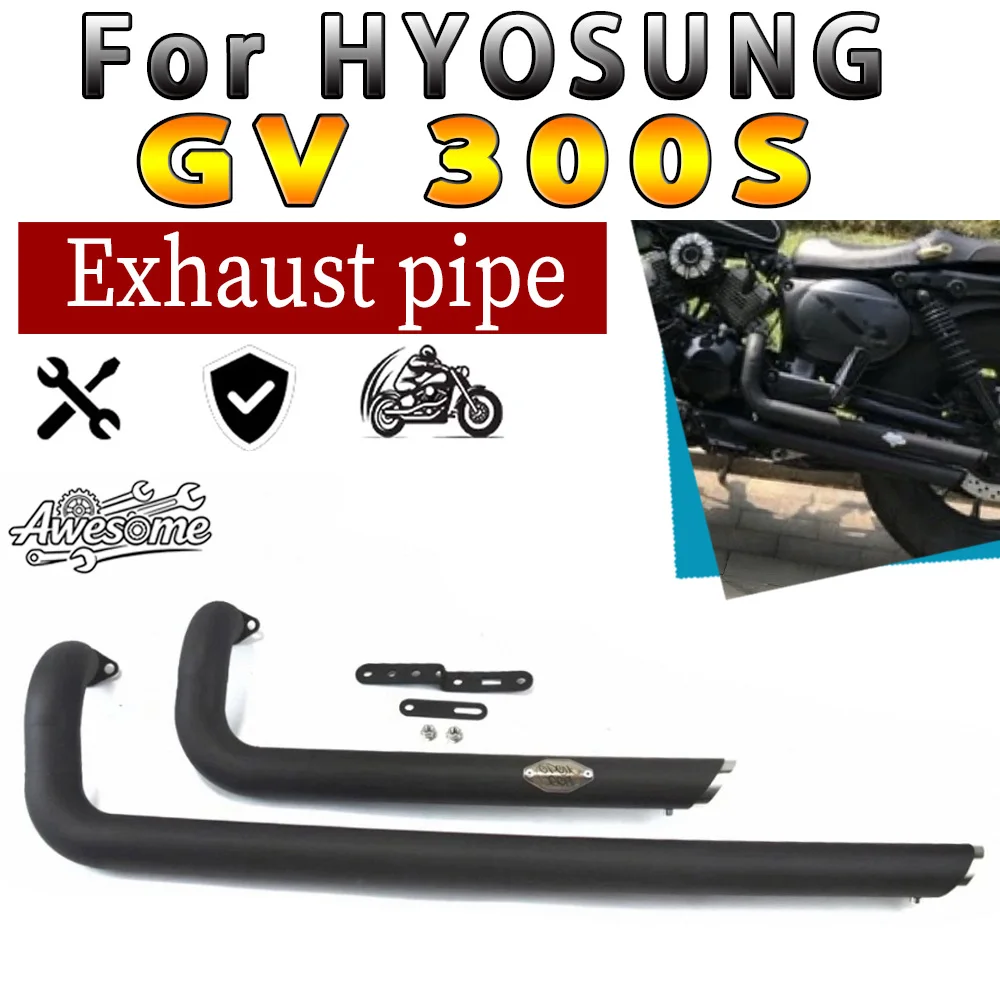 Fit For HYOSUNG GV300S Modified VH Style Right Side Dual Outlet Exhaust Pipe