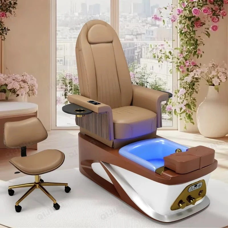 

2026 Custom Beauty Spa Nail Salon Massage Foot Care Chairs High Back Poltrona Pedicure Chair Spa Manicure Station