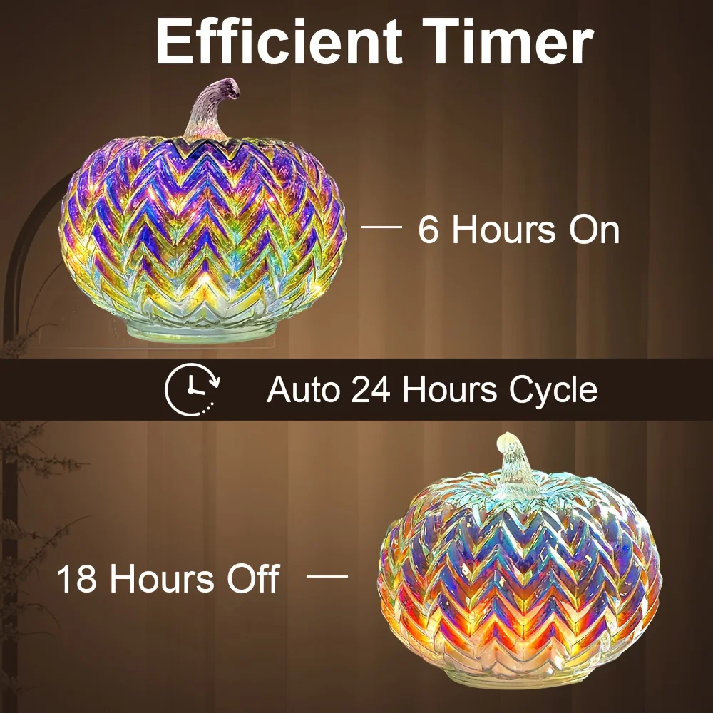 2025 فانوس اليقطين الزجاجي الفاخر لتزيين حفلات الخريف الداخلي هدية للمنزل قطعة مركزية لعيد الشكر والهالوين