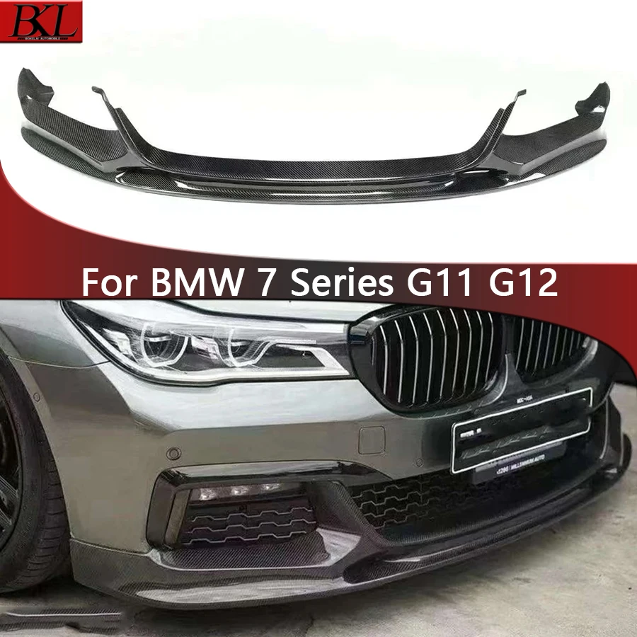 For BMW 7 Series G11 G12 Carbon Fiber Front lipCar Front Bumper Diverter Spoiler Diffuser chin 2016-2019 body kit