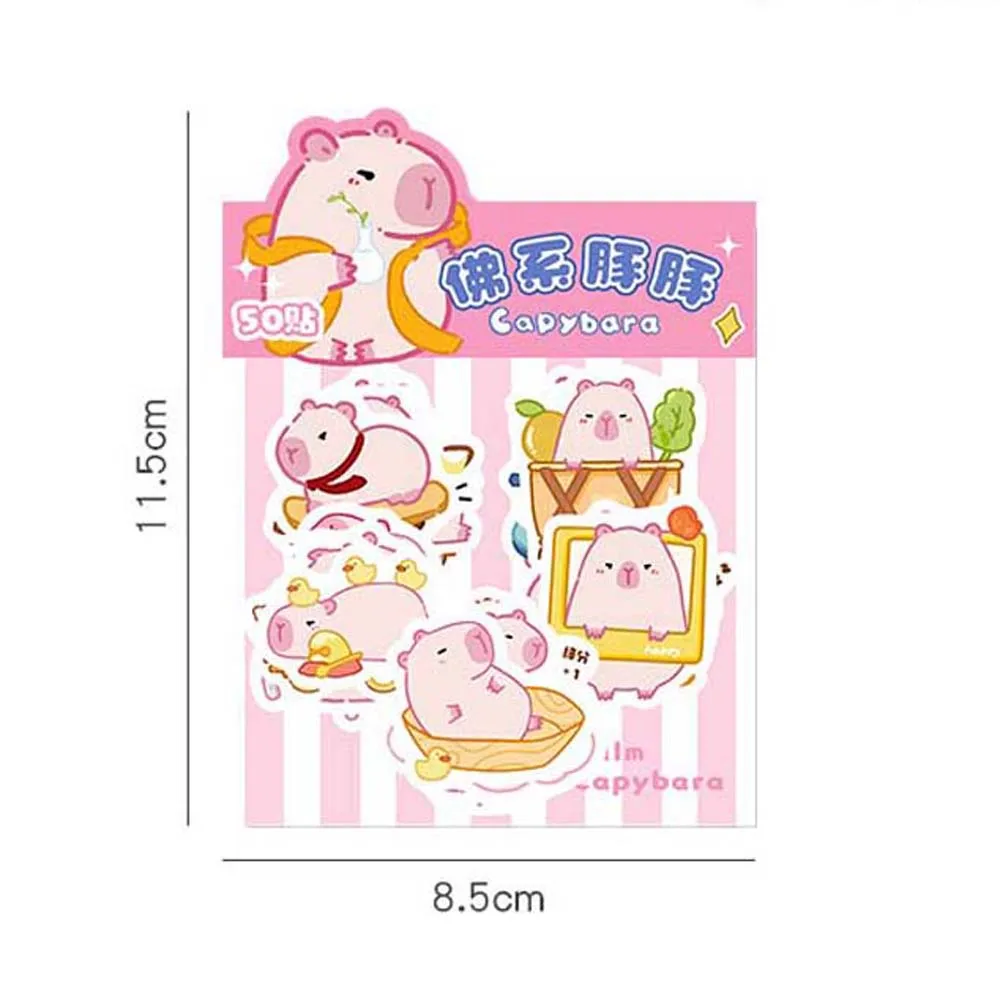 School Supplies Capybara Stickers Cartoon Stickers Capybara Capybara Decoration Sticker Pink Brown Kids Toys Sticker Phone
