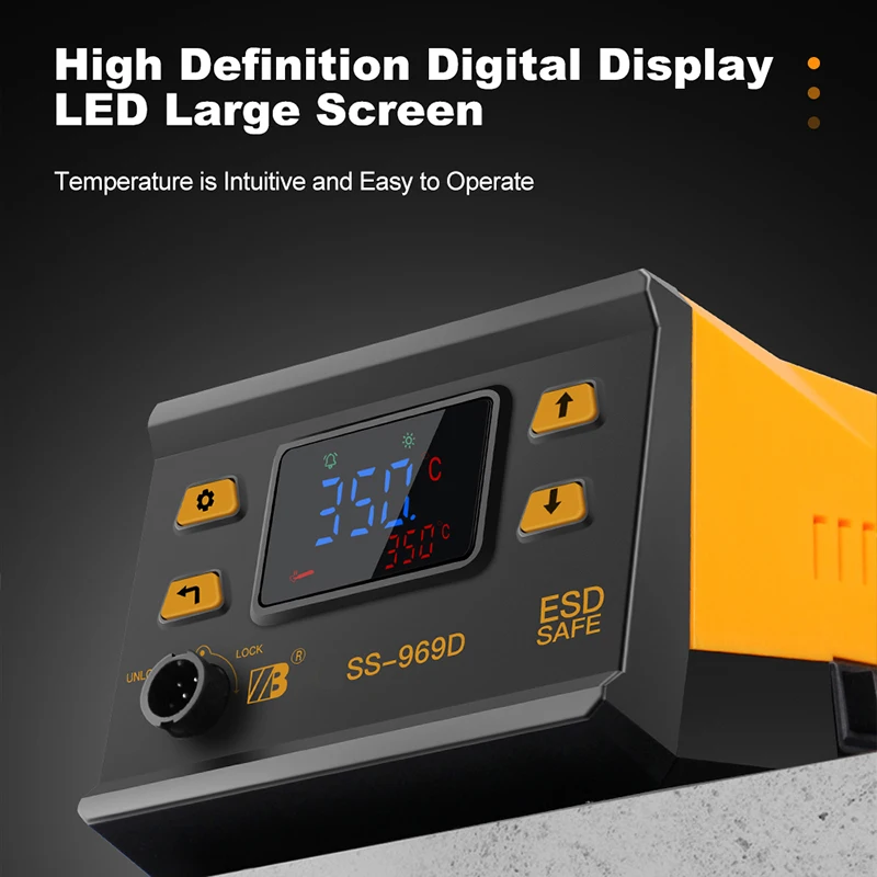 SS-969A 75W Intelligent Thermostatic Rework Solder Station 2 In 1 Repair Welding Tools LED Digital Display SMD Soldering Station