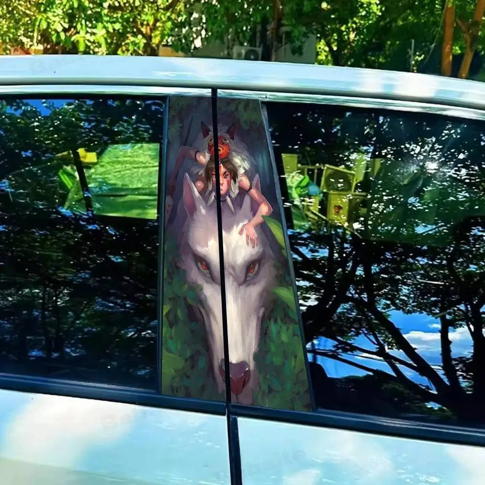 

Princess Mononoke Funny Car Stickers B-Pillar Sunscreen Car Center Column Cover Scratches