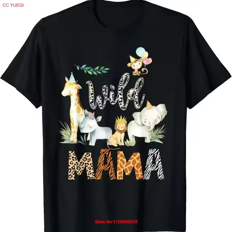 Wild Mama Zoo Born 2nd Birthday Safari Jungle Family T Shirt vintage Washed Slightly graphic fashion Versatile streetwear
