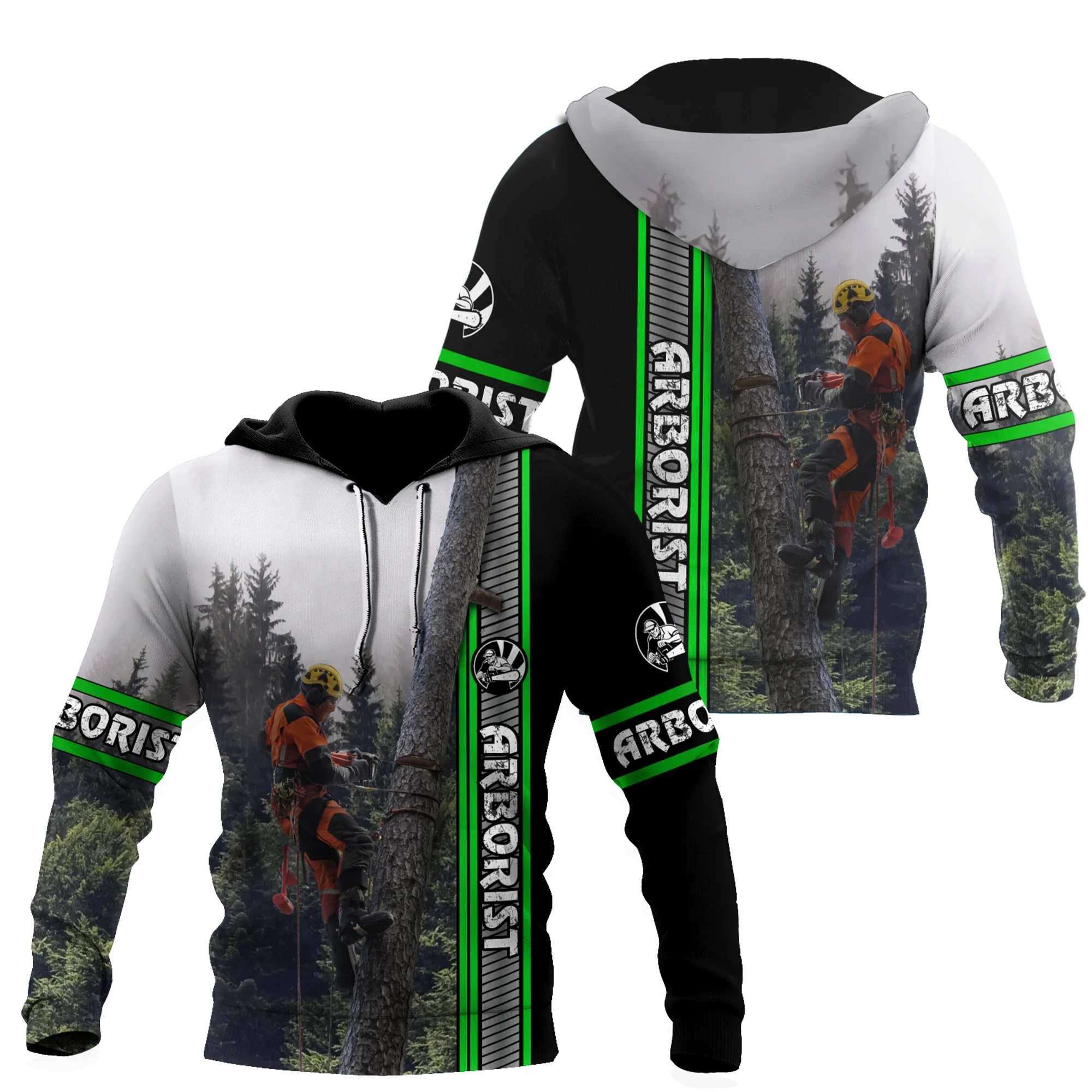 Premium Unisex All Over Printed Arborist Fashion Tracksuit Casual 3D Zip/Hoodies/Sweatshirts/Jacket Hip Hop Women Men Tops J-051