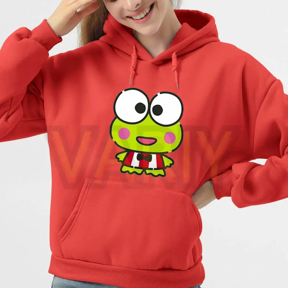 

Keroppi Kawaii Graphic Hoodie Cartoon Print Hoodies Spring Sweatshirt Women Clothes Aesthetic Pullovers Wram Streetwear