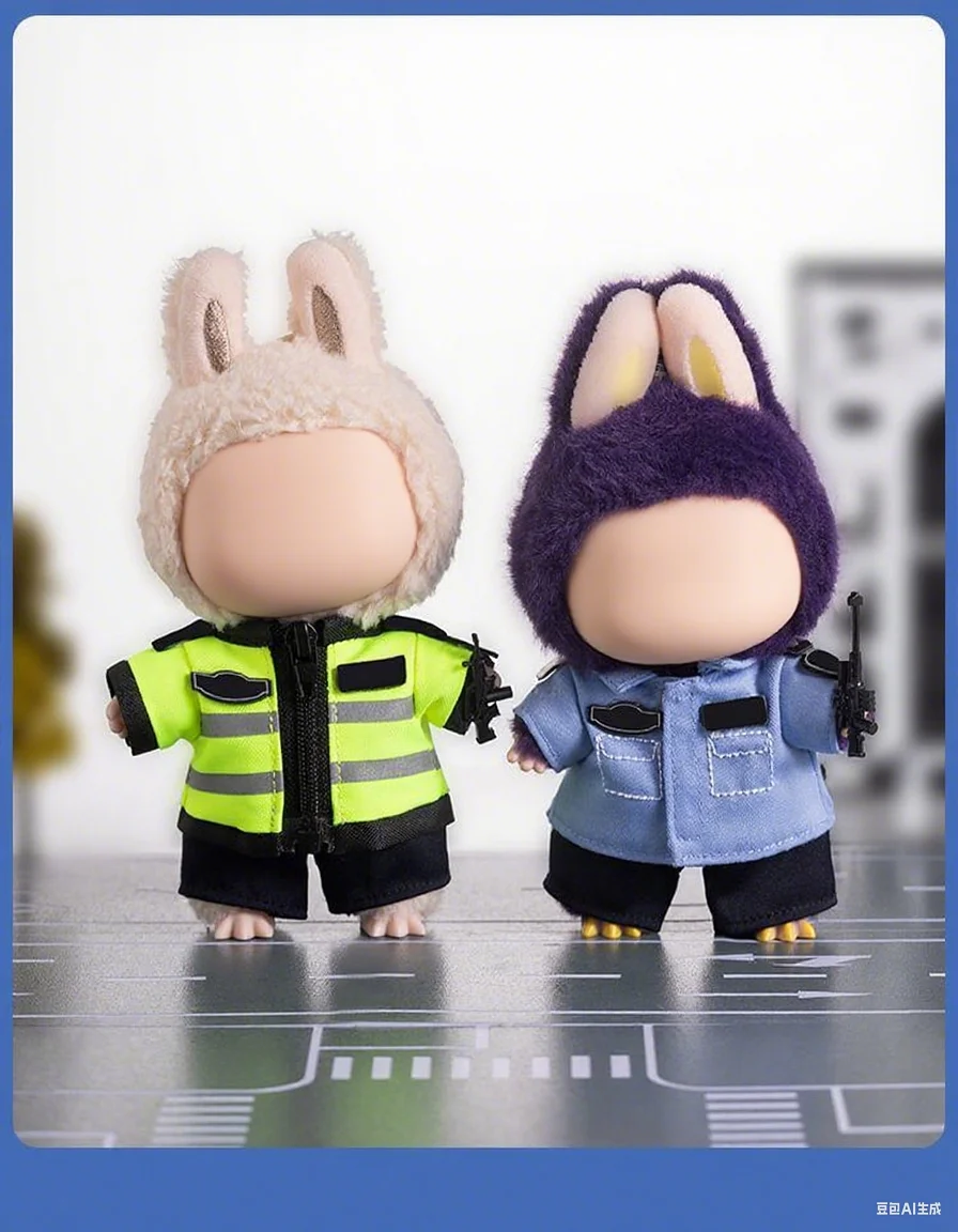 

Anime Doll Clothes for 17cm Labubu Doll Outfits Designer Luxury Police Uniform Clothes Toy Labubu Clothe Doll Accessorie