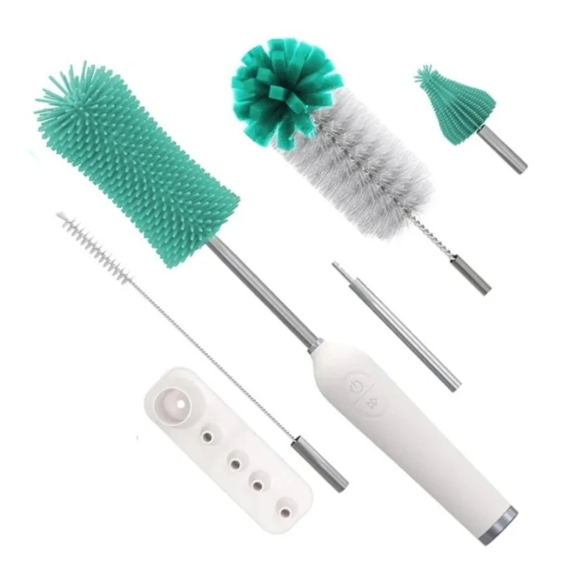 Bottle Brush , Electric Cleaning Brush With 3 Replaceable Brush Heads Household Cordless Power Rotating Spin Scrubber view 2