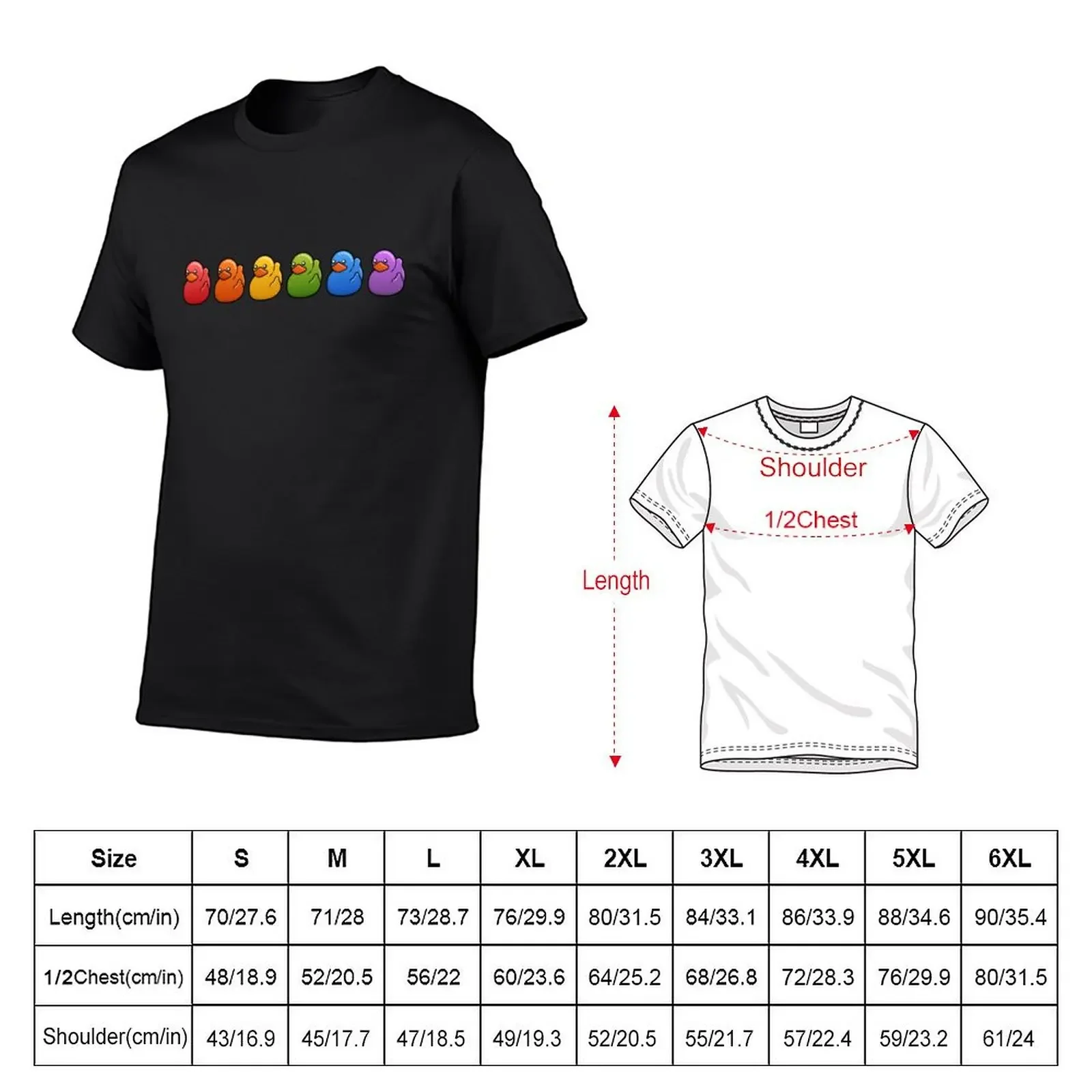 Rainbow Pride Rubber Duckies T-Shirt quick-drying plus size tops summer tops baggy shirts men clothing