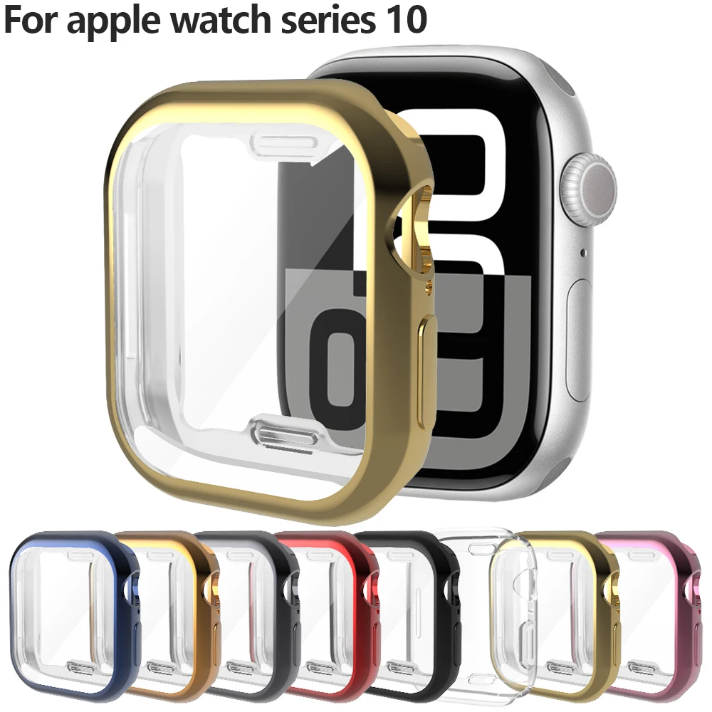 

TPU Screen Protector Case For Apple Watch 10 series Full Coverage Protective Shell For Apple Watch 10 42MM 46MM