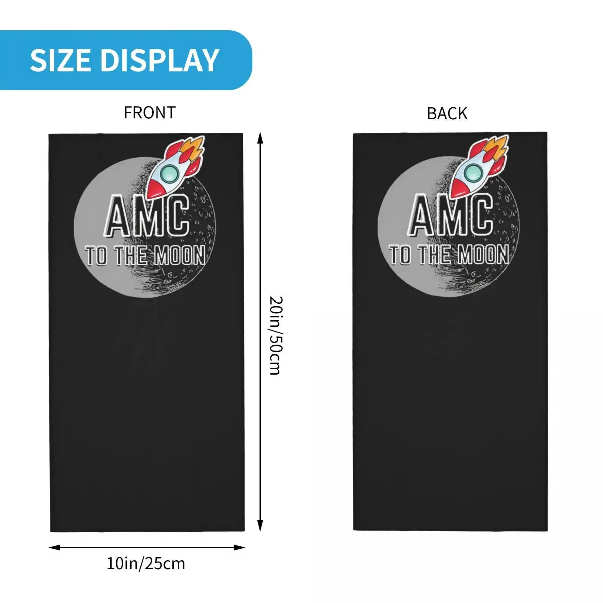 AMC Rocket To The Moon T-Shirt Bandana Neck Cover Motorcycle Club Amc To The Moon Face Scarf Running Unisex Adult Winter