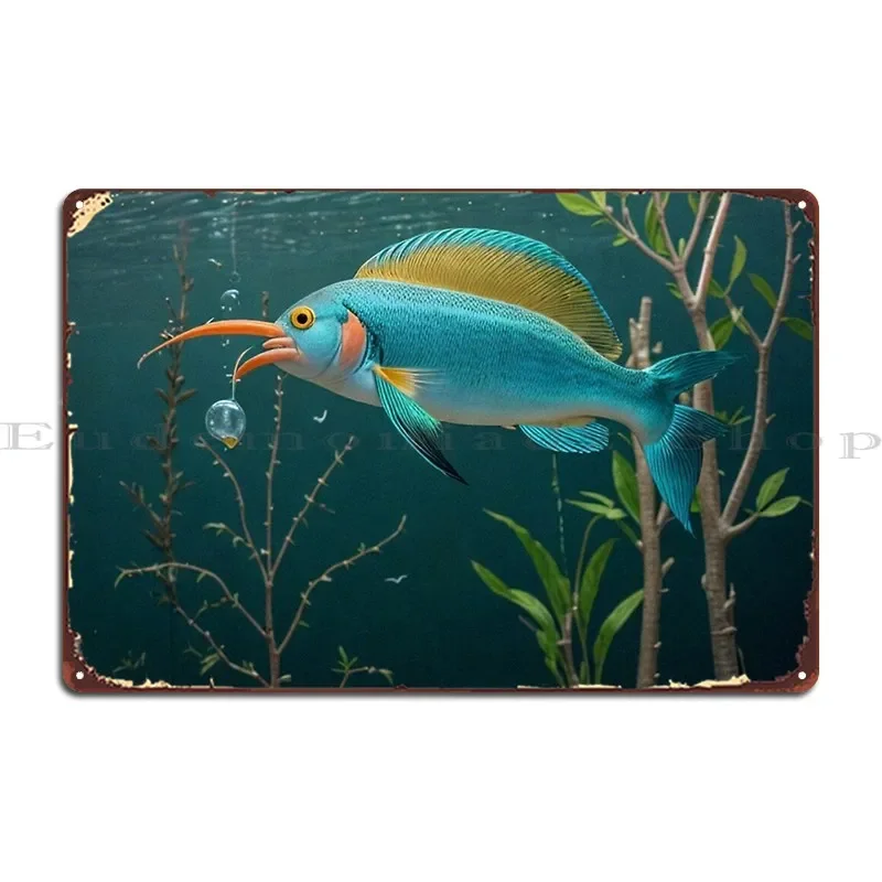 Parrot Fish Australia Obinne Metal Sign Club Bar Iron Painting Vintage Wall Decor Tin Sign Poster
