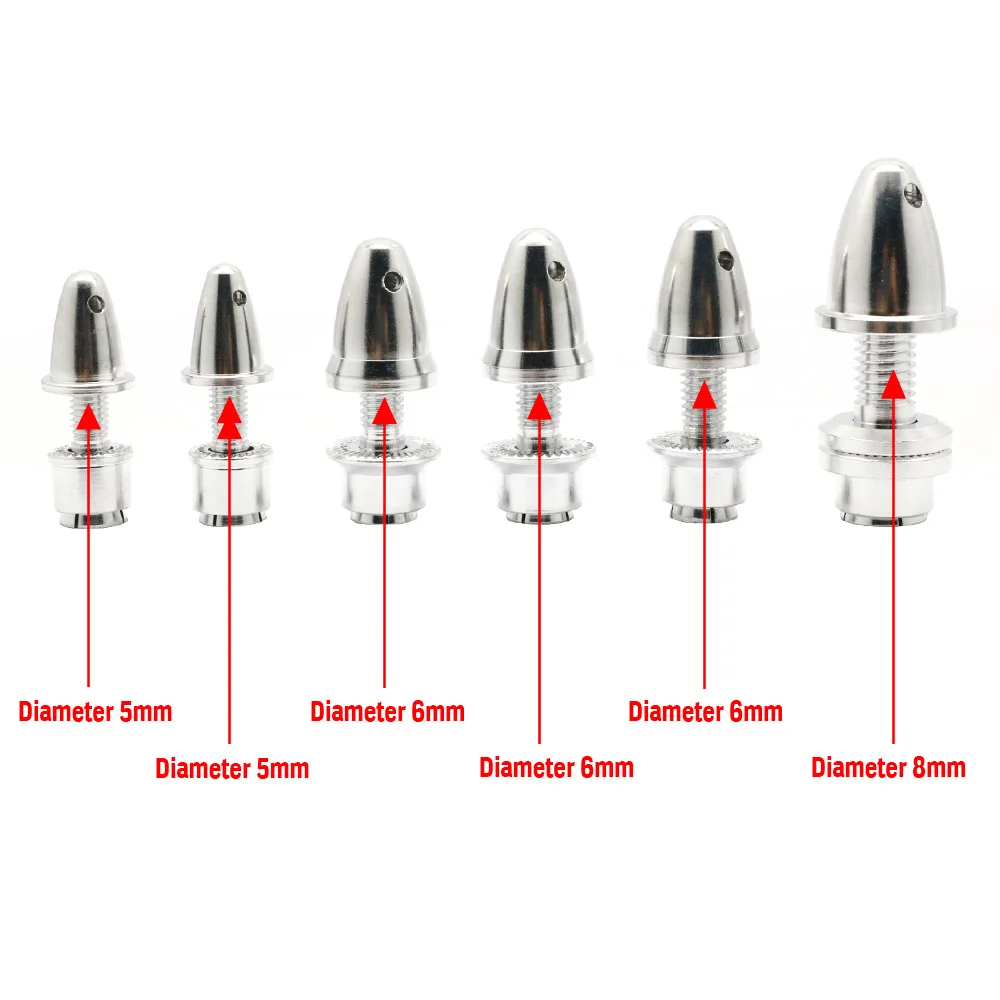 브러시리스 모터 소품용 RC 알루미늄 총알 프로펠러 어댑터 거치대, 2mm, 3mm, 3.17mm, 4mm, 5mm, 6mm, 8mm, 10mm, 로트당 4 개