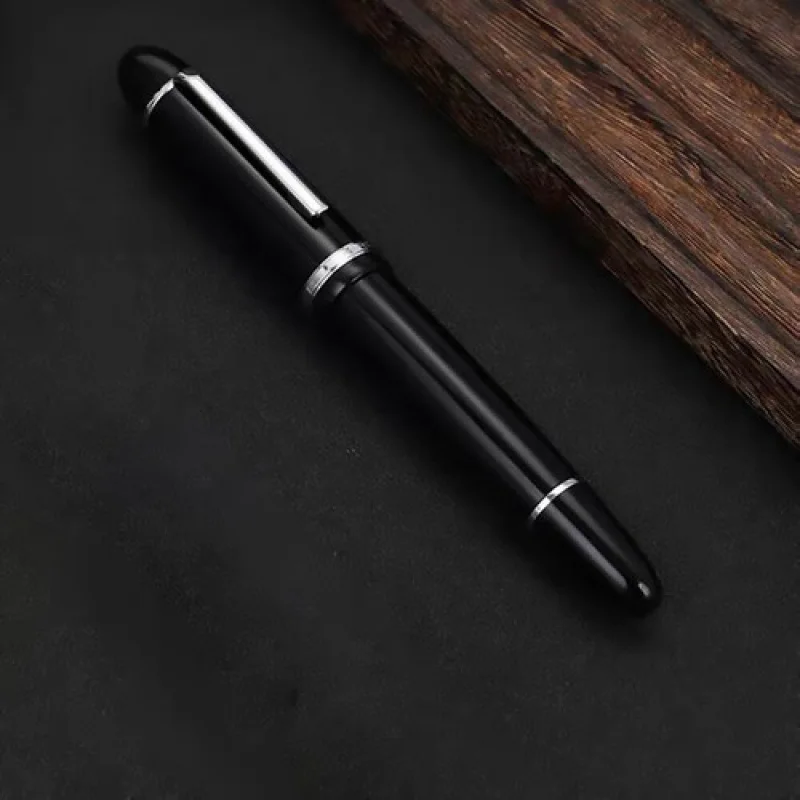 Pluma estilográfica acrílica A+ Jinhao X159, punta fina, pluma de regalo de escritura de gran tamaño negra