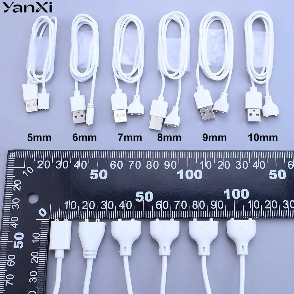 2-Pin Magnetisches Ladekabel mit 5/6/7/8/9/10mm Mittelabstand, USB-Ladekabel für Erwachsene, Smartwatch-Datenkabel 1,2A 80cm