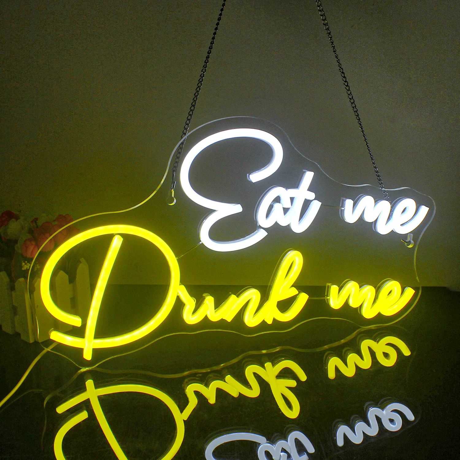 Sinal de Neon Regulável USB Para Decoração De Parede, Coma-Me Beba-Me, Bar, Cozinha, Clube, Restaurante, Homem Caverna, Birthday Party