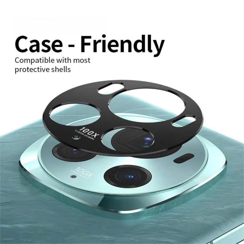 2PCS Black Aluminum Rear Camera Lens Protector Guard On for Honor Magic 6 Pro Magic6 Magic6Pro Camera Lens Case Cover