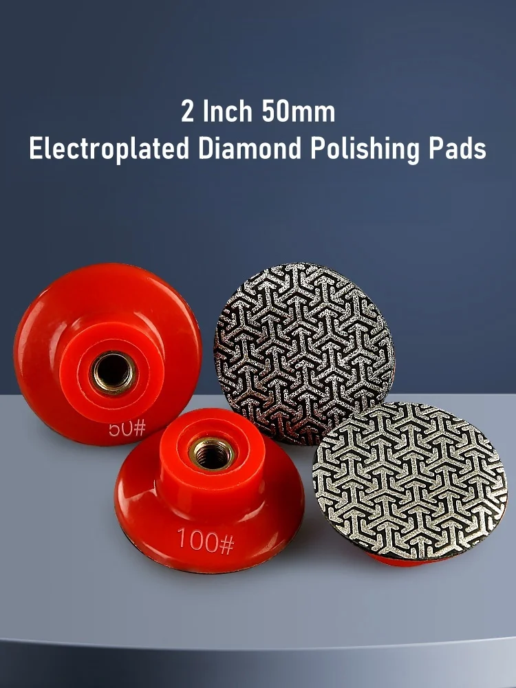 4pcs/set 2 Inch 50mm Electroplated Diamond Polishing Pads Fast Removal Tile Glass Concrete Stone Metal Polishing Sanding Discs