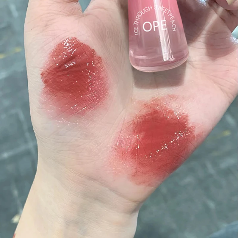 ミラーリップグロス - 高光沢ガラス効果、べたつかず保湿、長持ちするツヤのあるリップステイン、韓国風ジューシーリップ