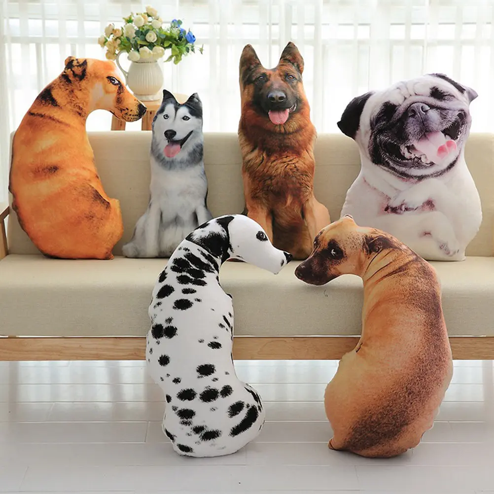 

1Pcs 50Cm Realistic Dog Pillow Soft Supportive Cushion Portable Creative Gift for Kids Adults Home Office Car Decoration 3D Dog