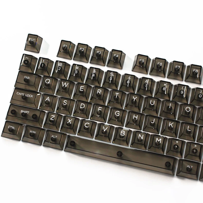 Teclas de perfil cereja transparente de cristal para teclado de jogos mecânicos iso entrar pc tampas de chave escultura lateral retroiluminado rgb keycap