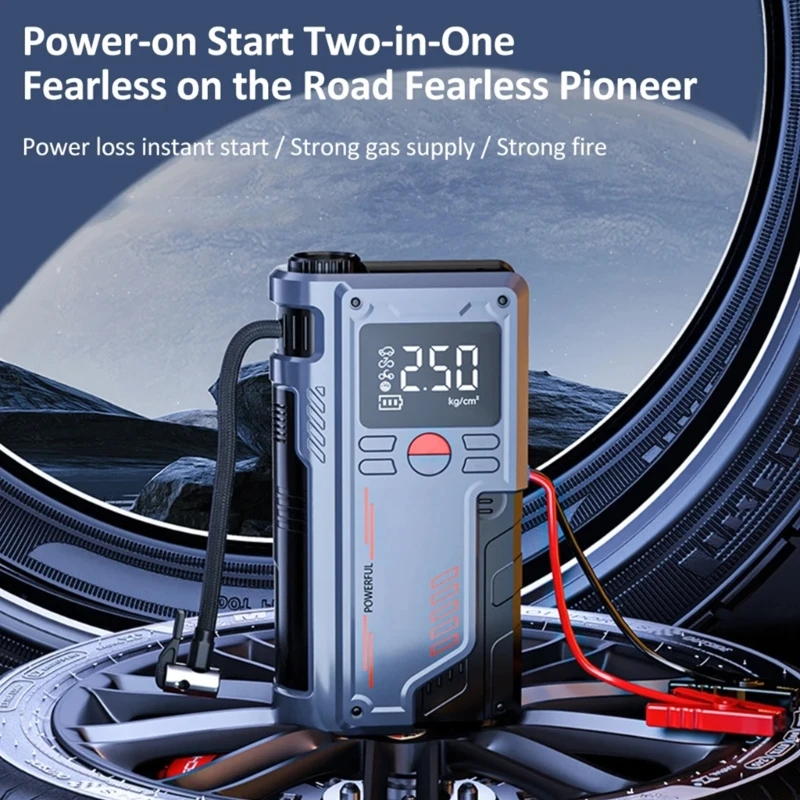 Tire Inflator 8000mAh Battery Booster Tire Air Compressor with Light Dropship