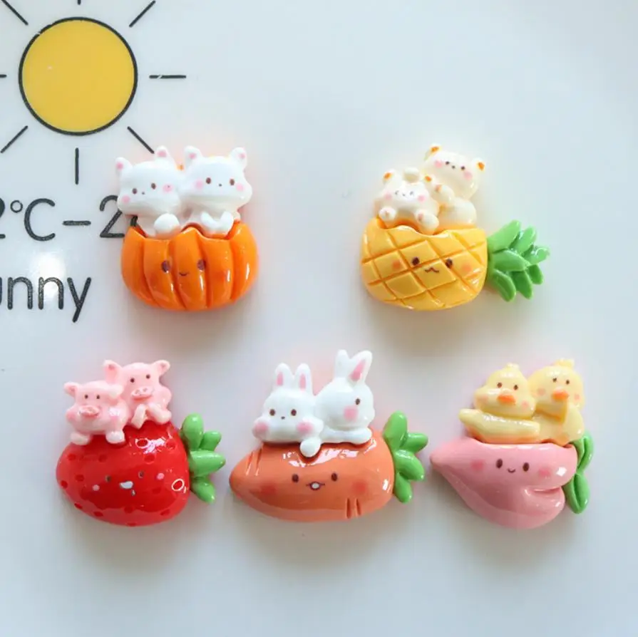 

Cartoon Fruit Animal Flatback Resin Flatback Cabochon for Kids Hair Bows Center Scrapbooking Decoration