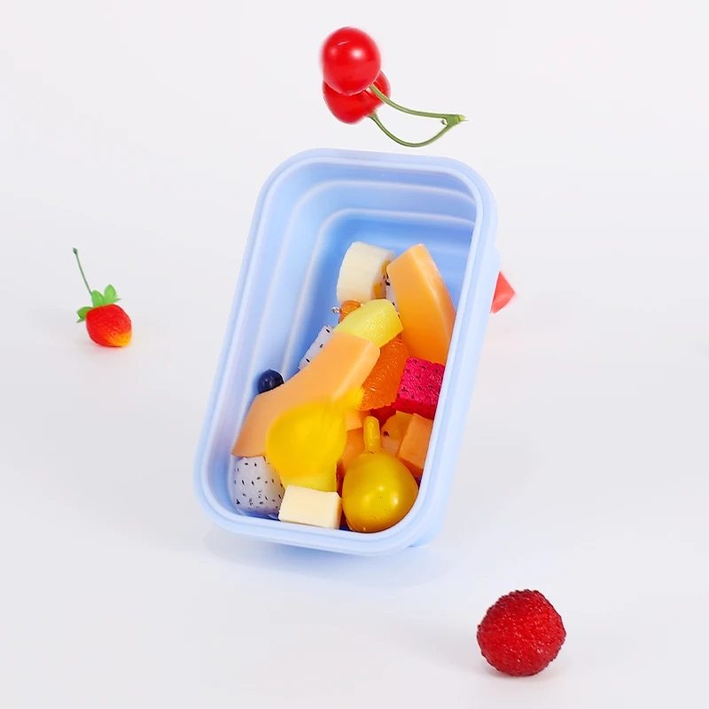 Foldable Food Storage Container Portable Silicone Food Containers Bento Box for Kids Snack Box Food Box Bento Lunch Box Lunchbox