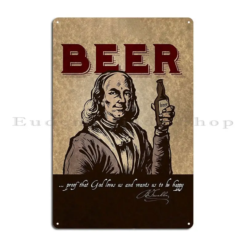 Ben Franklin S Thoughts On Beer Metal Sign Plaques Poster Cinema Garage Cinema Customize Tin Sign Poster