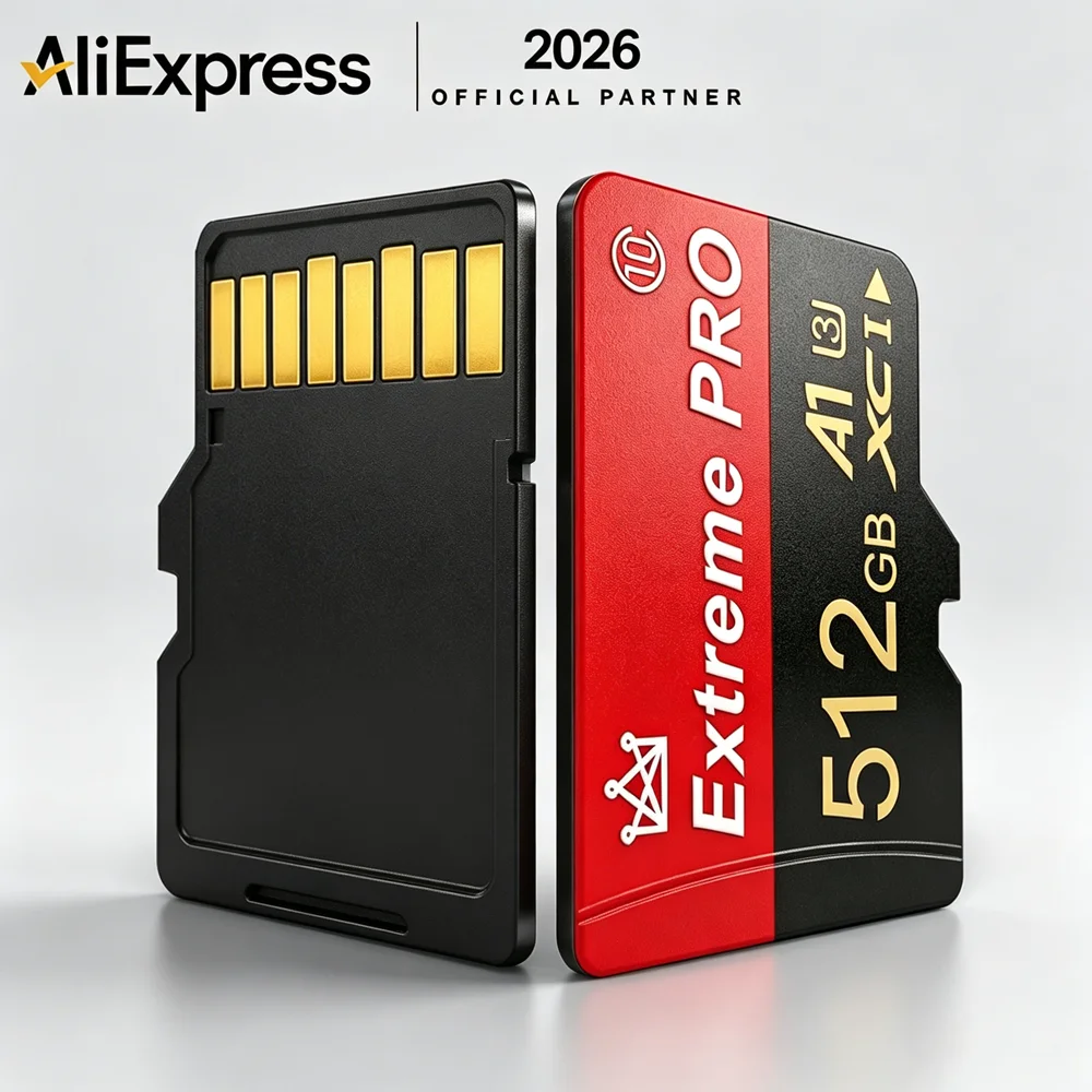 Original 64GB 128GB 256GB 512GB Micro SD Memory Card U3 V30 A2 Fast Transfer SD Card for Smartphone Tablet Multimedia Storage