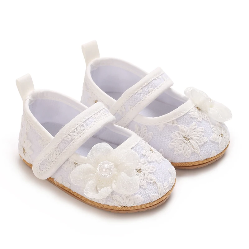 Nette Blume Baby Mädchen Prinzessin Schuhe 0-1 Jahre Alt Casual Anti Slip Bogen Frühling Herbst Weiche Sohle Für junge Kinder Ersten Spaziergang