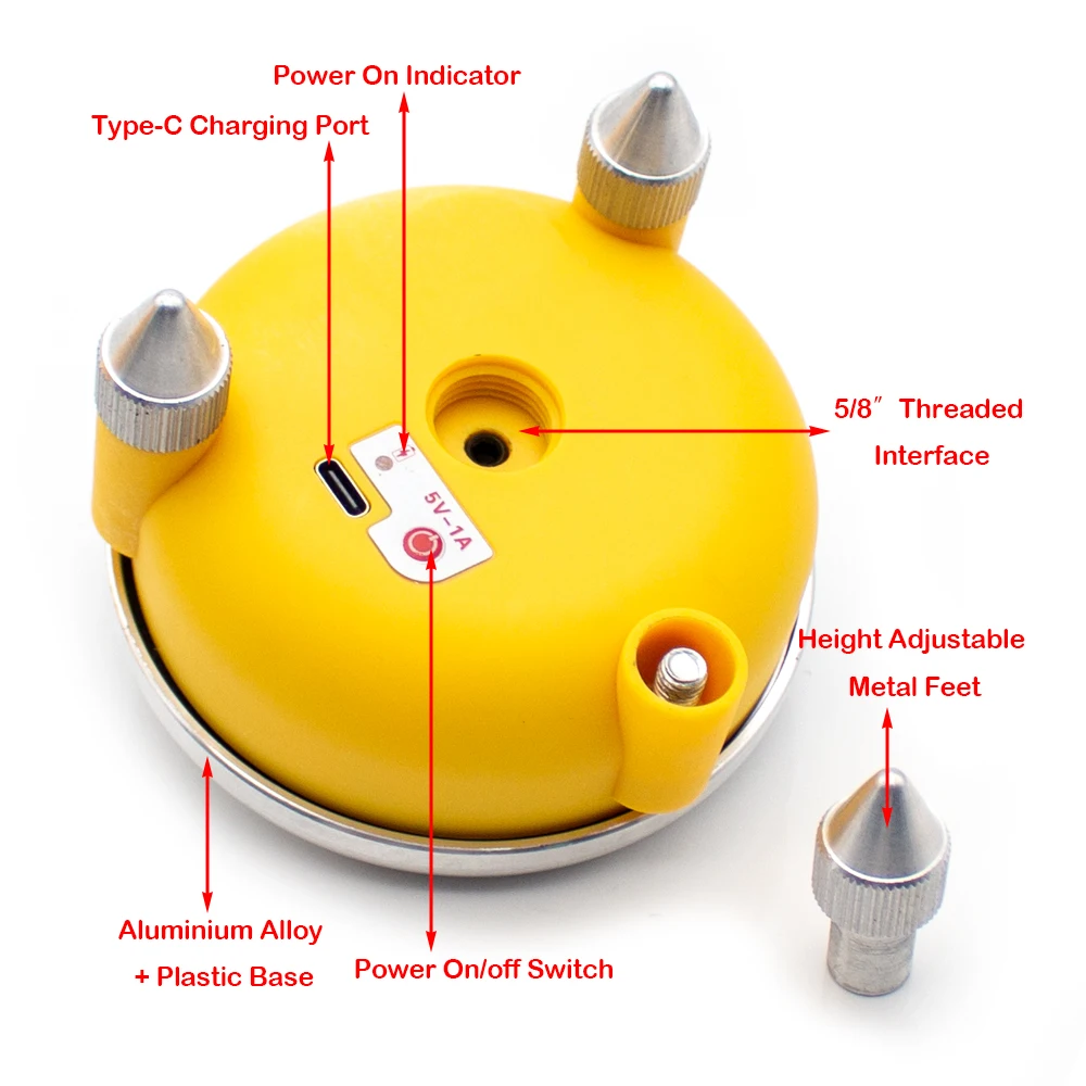 Laser Level Universal Remote Control Electric Fine Adjustment 360 Degree Rotating Base Rechargeable Built-in 1200mAh Battery