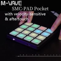 M-VAVE SMC-PAD Pocket Black Wireless MIDI Controller Pads, Portable MIDI Controller with 16 MPC Drum Pads for beginners