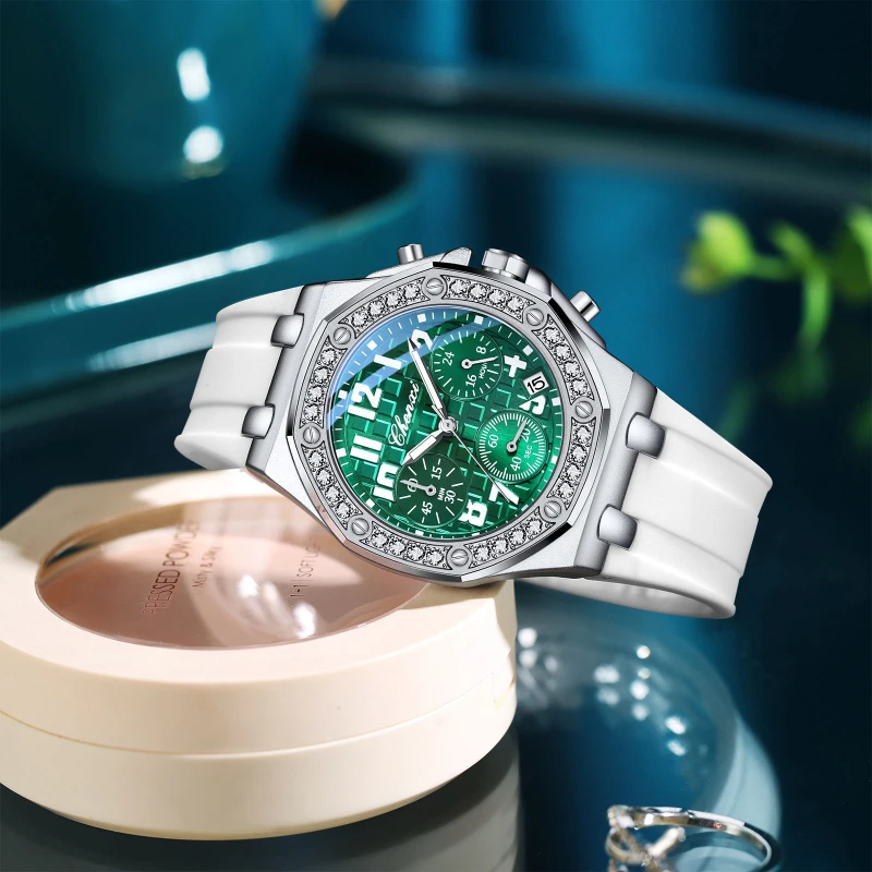 CHENXI 913 Multi Functional Diamond Encrusted Women's Watch Chronograph Waterproof Luminous Women Watches Luxury Reloj Mujer