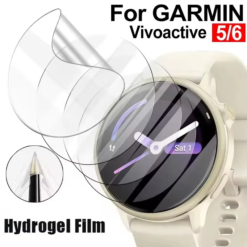 1-5Pcs Hydrogel Film Screen Protectors For Garmin Vivoactive 6 5 HD Anti-scratch Smartwatch Protective Films for Vivoactive 6/5